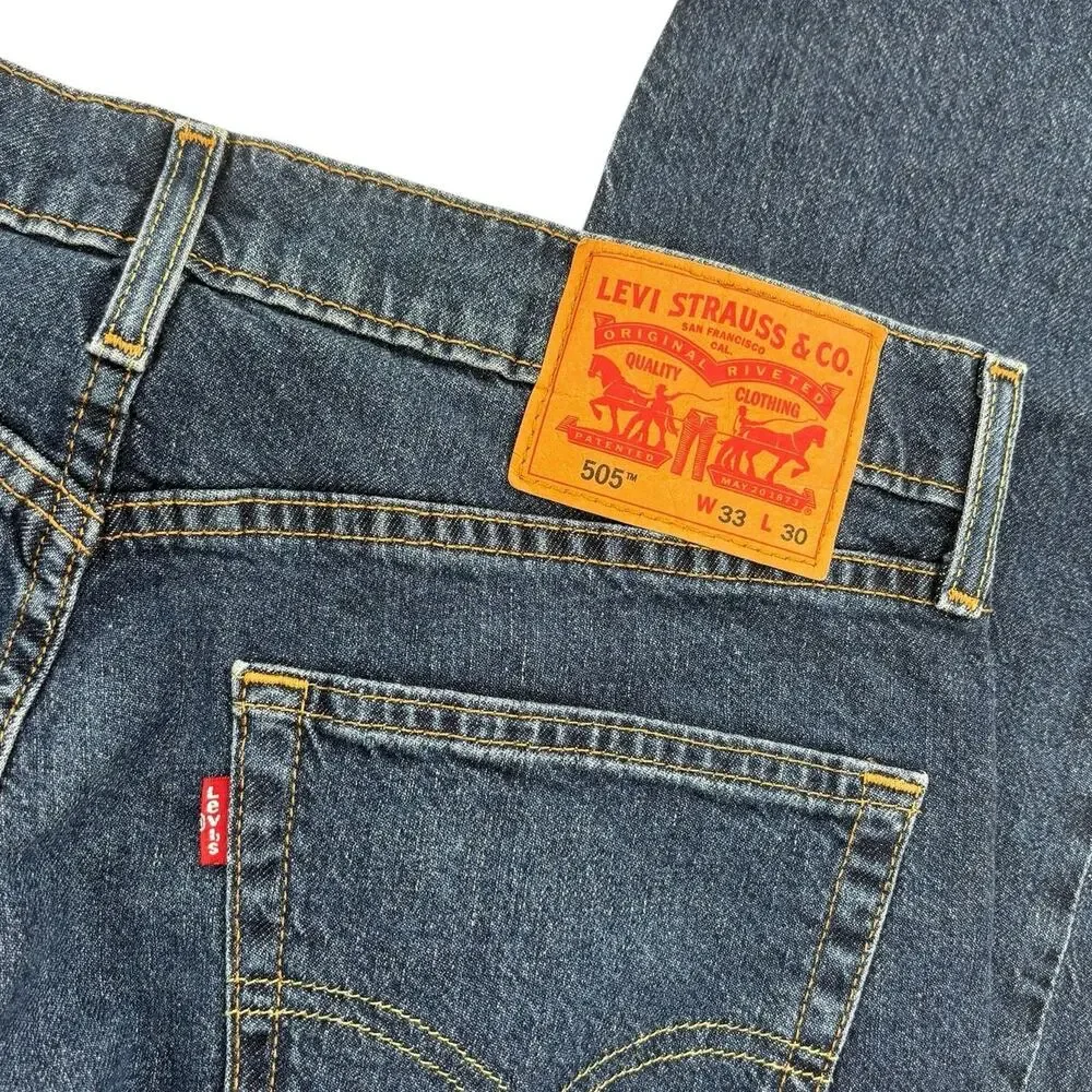 Levi's Men's Around The Corner Blue Dark Wash 505 Jeans